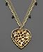 Betsey Johnson Puff-Heart Leopard Necklace