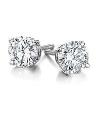 1.00ct Round Diamond 14k White Gold Stud Earrings G - Si2