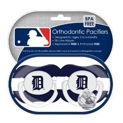 Detroit Tigers Pacifiers 2 Pack Safe BPA Free
