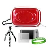 HP PB360 Touch Screen Camera Accessories Kit: Ruby Red Protective Hard HP Camera Case + HP Camera Tripod with Flexible Grip Legs + Universal HP Digital Camera Screen Protector + Live * Laugh * Love VG Wrist Band!!!