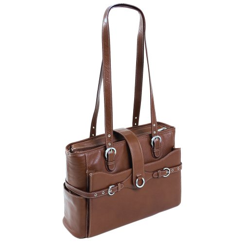 Siamod 45624 Fratti Napa Cashmere Leather Laptop Tote (Cognac)