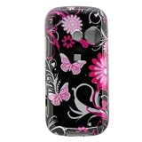 Premium Design Hard Snap On Crystal Case Cover for the LG Cosmos VN250, Cool Pink Butterfly Print
