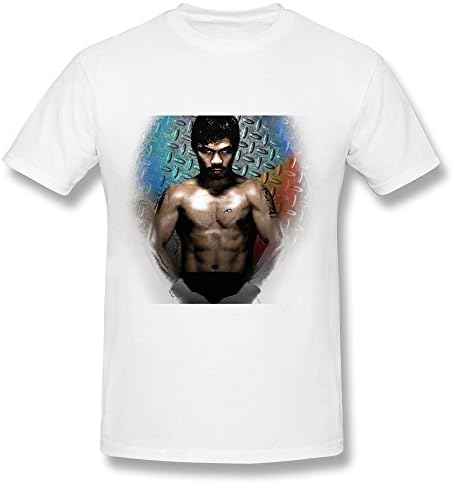LVHUAN Mens Fighter Decade Pacquiao T Shirts Size L White