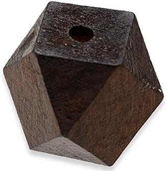 10 Geometric Wood Beads 20mm x 24mm Colored Rustic Polyhedron faceted cube wooden beads ECO Friendly DIY Wood Crafts large hole-Brown