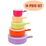 Microwave Bowls/Pots With Lids, Handles and Switch Control in Assorted Sizes and Colors! (10 Piece Set)
