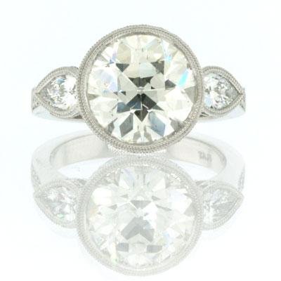 5.08ct Antique European Cut Round Diamond Engagement Anniversary Ring