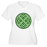IMAGE OF Artsmith, Inc. Women's Plus V-Neck T-Shirt Celtic Knot Interlinking - Plus Size 1