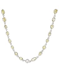 14K White Gold 14.26 CTW Color Fancy Light Yellow SI2-SI3 Diamond Women Necklace. Length 32 in. Total Item weight 8.8 g.