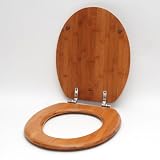 Bemis Universal Dark Bamboo Toilet Seat Steel Hinge