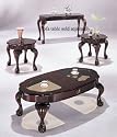 Cherry Finish 3 PIECE COFFEE TABLE SET Cofee Table & 2 End Tables