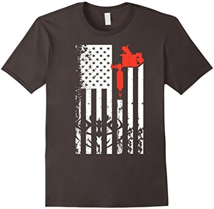 Men's Tattoo Artist Flag T-shirt XL Asphalt