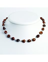925 Sterling Silver Brown Freshwater Cultured Pearl Necklace