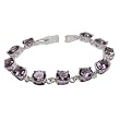 Romantic Gifts for Her Silver Amethyst Link Bracelet 7.25 inches (brclt250)