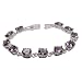 Romantic Gifts for Her Silver Amethyst Link Bracelet 7.25 inches (brclt250)