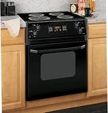 GE Profile: JMP31BLBB 27'' Drop-in Electric Range with 4 Coil Heating Elements, Self-Clean Oven & Du