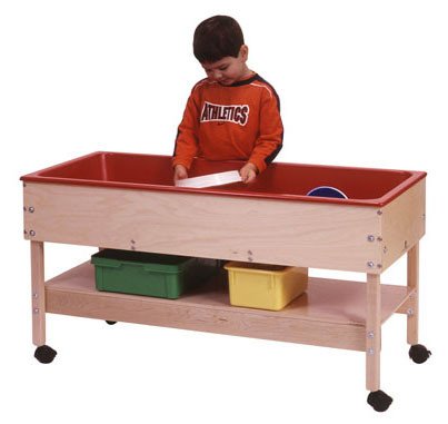 Steffy Wood Sand and Water Sensory Activity Table with Shelf
