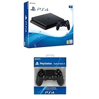 PlayStation 4 (1TB, schwarz, slim) mit 2...