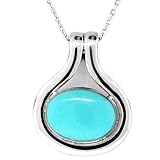Sterling Silver Framed Turquoise Inlay Pendant, 18