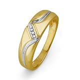 10KT Yellow Gold Round Diamond Men's Ring (0.04 cttw)