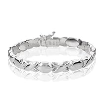 Sterling Silver Hugs & Kisses Bracelet - 7"