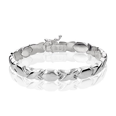 Sterling Silver Hugs & Kisses Bracelet - 7