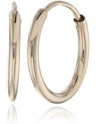 14K Gold 1.5mm High Polish Endless Hoop Earrings (.5" Diameter)