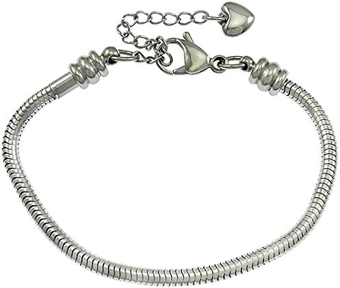 Pro Jewelry Stainless Steel Starter Charm Bracelet " Screw End to Add Charms " Available All Size Used Drop Down Menu! (8  inch)