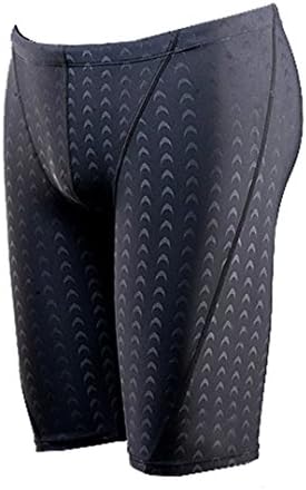Men Sharkskin Racing Training Swimming Trunk Jammer Swim Short Swimsuit Swimwear,Black,US L/Tag 3XL(Waist34"-38")