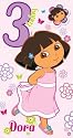 Dora the Explorer Birthday Card & Badge - Age 3 Today