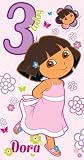 Dora the Explorer Birthday Card & Badge - Age 3 Today