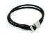 2-cord Black Braided Leather Bracelet with T Clasp
