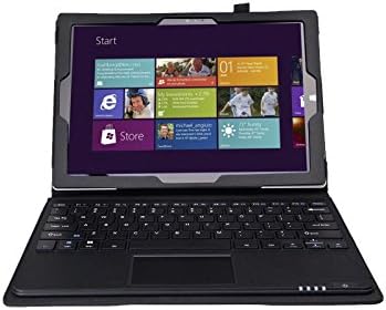 eTopxizu Microsoft Surface pro 3 Bluetooth Keyboard Portfolio Case - DETACHABLE Bluetooth Keyboard Stand Case / Cover with Touch pad(Black)