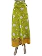 Green Silk Sari Wrap Around Skirt Sarong Dress