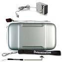 Nintendo DSi / DS Lite EVA Carrying Hard Shell Case Eva Grey + Determination Hand Strap + Home Charger