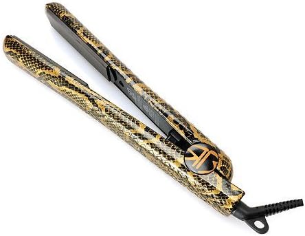 Designer Professional 100% Ceramic Tourmaline Ionic Flat Iron Hair Straightener (Gold Python Pattern)