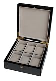 Men’s 6-piece Carbon Fiber Pattern Watch Display Storage Case