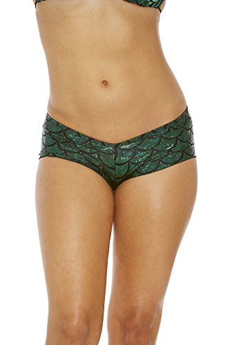 Bodyshotz Women's Metallic Mermaid Scrunch Back Micro Shorts