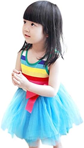 Honboo Rainbow Baby Girls Princess Tulle Tutu Dress Bowknot Party Vest Skirts