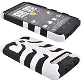 BLACK Silicon Skin With WHITE Hard FISH BONE Rubberized Design Faceplate Co ....