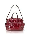Francesco Biasia Renee - Croc Stamped Calf Leather Bauletto Bag Berry