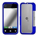 Blue Rubber Feel Snap-On Cover Hard Case Cell Phone Protector for Motorola  ....
