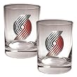 Portland Trail Blazers 2pc Rocks Glass Set - Primary Logo NBA Basketball