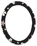 BLACK FLOWER STEERING WHEEL COVER