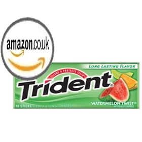Trident Gum Sugar Free Twist Watermelon - 18 Sticks/Pack, 12 Pack