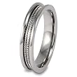 Grooved Brushed and Polished Titanium Ring (5mm) - Sizes 5 - 13