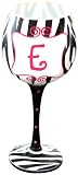 Mud Pie Initial Hand Painted Wine Glass "E"