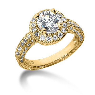 41gHfVtUrVL 1.35 Ct Diamond Engagement Ring Round Cut Antique