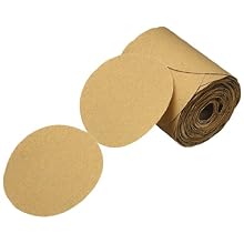 3M  Stikit  Gold Paper Disc Roll 216U, Paper, PSA Attachment, Aluminum Oxide, 5" Diameter, P80 Grit, Gold (Pack of 1)