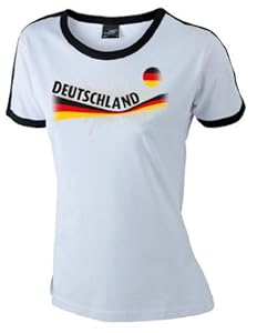 world-of-shirt Damen T-Shirt Deutschland Vintage Retro Shirt|weiß M