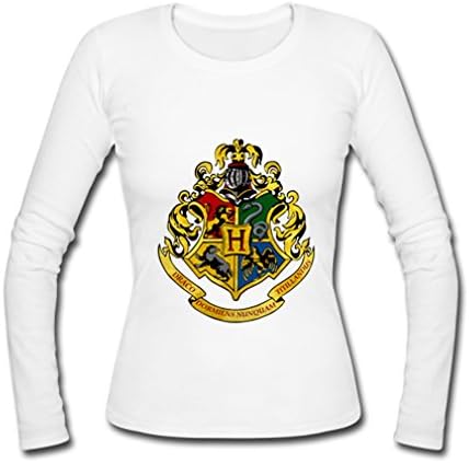 Sportfunnn Fashion Harry Potter Hogwarts Long Sleeve Shirts Ladies Medium White